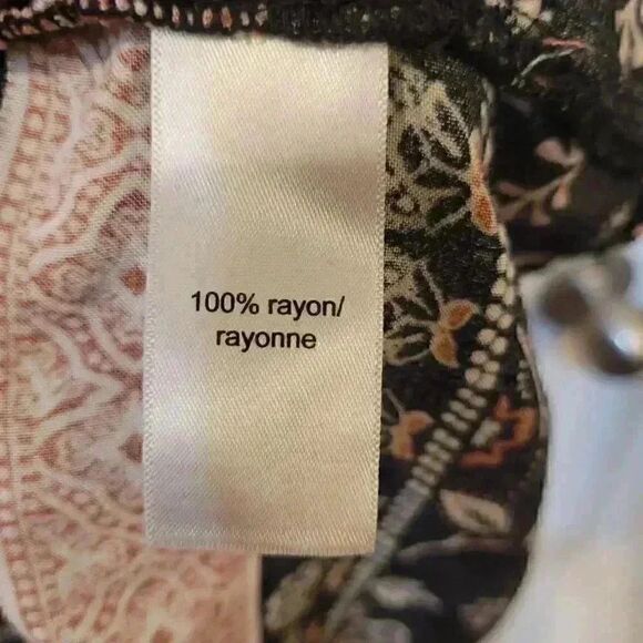 𝅺Maurice's Women's Black/White Floral Rayon Adj Strap SunDress EUC sz XS - Picture 5 of 11